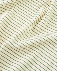 Cream and Green Baby Stripe Rib Knit