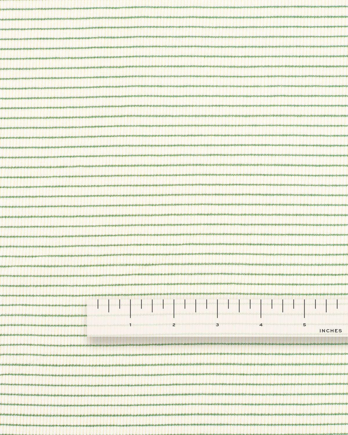 Cream and Green Baby Stripe Rib Knit