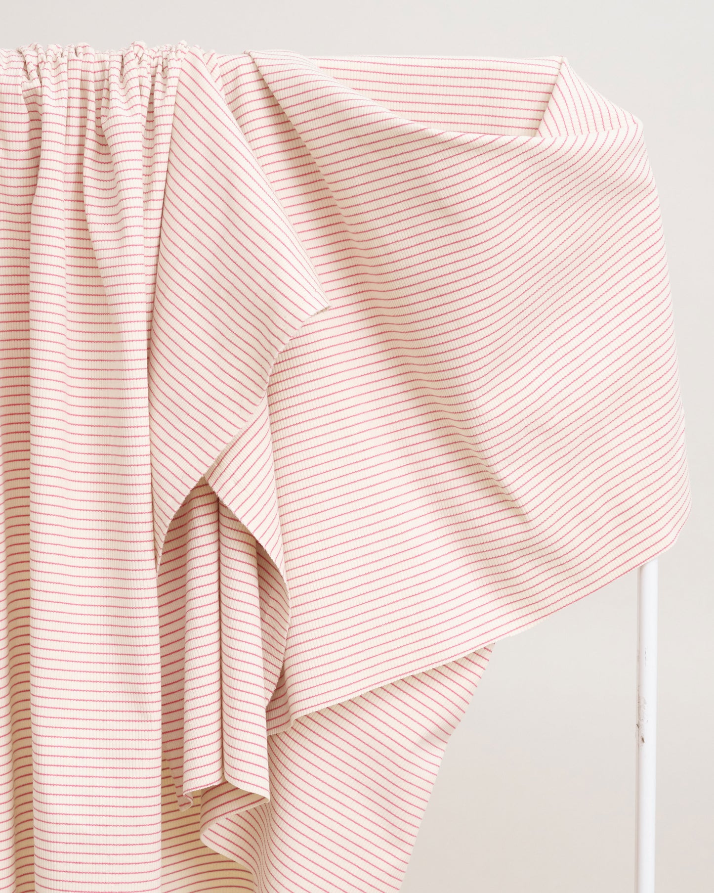 Cream and Rose Baby Stripe Rib Knit