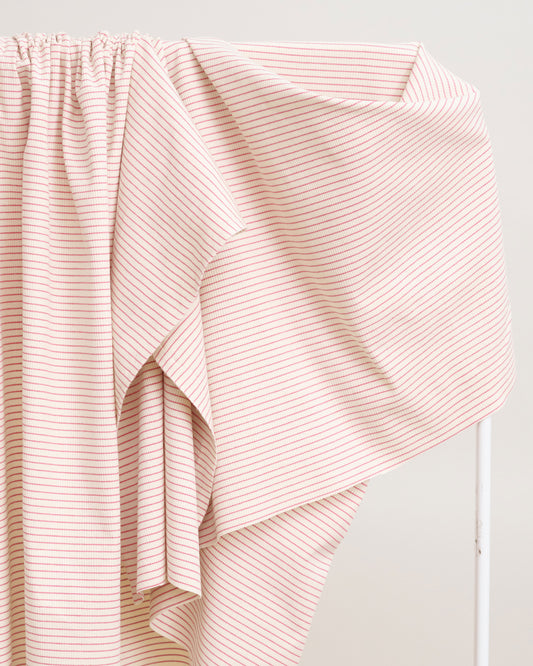 Cream and Rose Baby Stripe Rib Knit