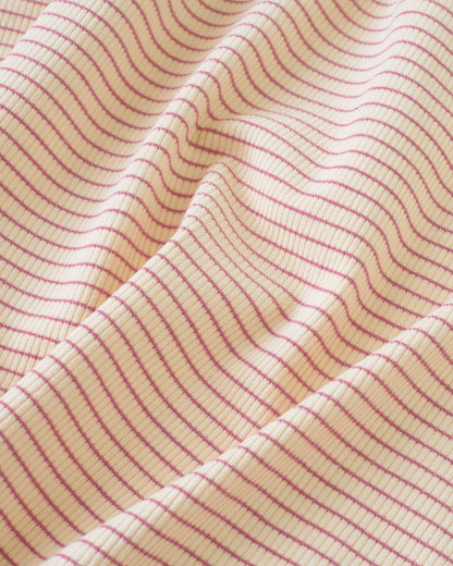 Cream and Rose Baby Stripe Rib Knit