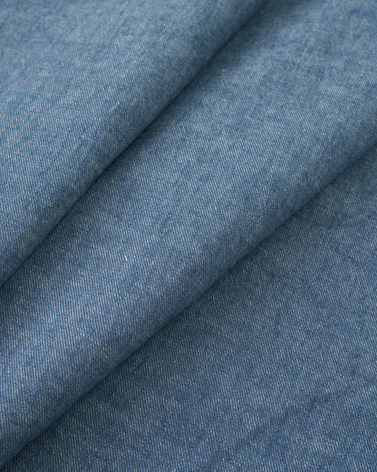 Crew Blue Linen Cotton Denim Twill