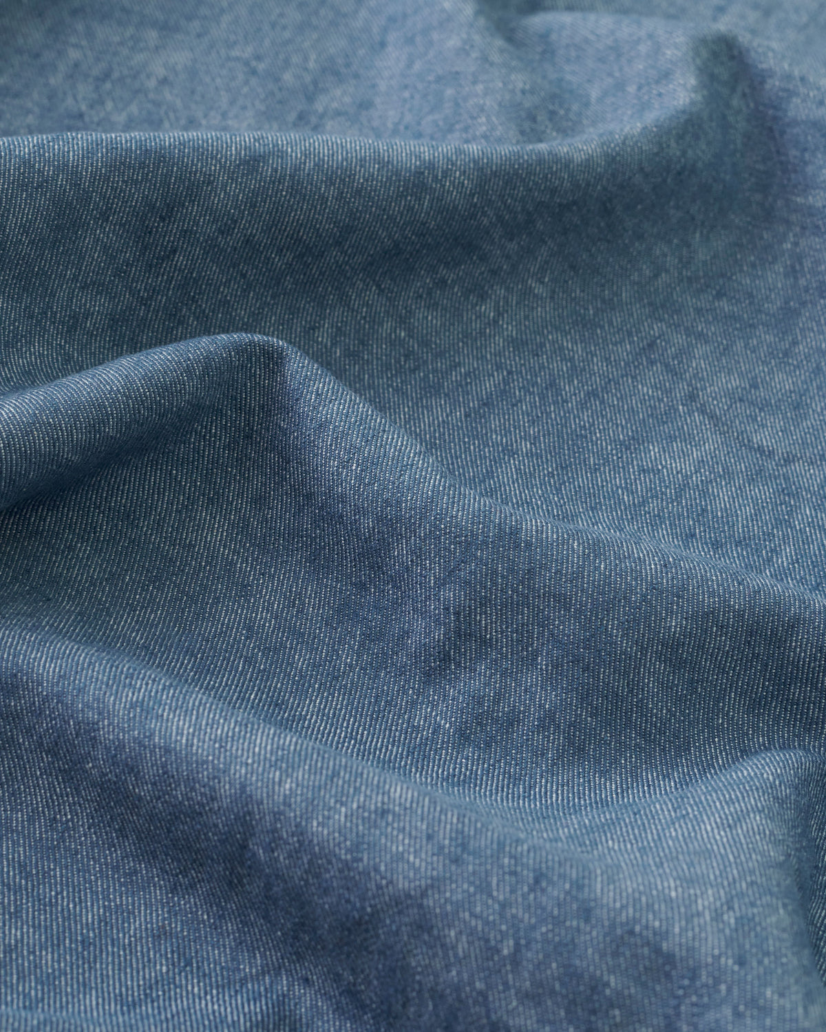 Crew Blue Linen Cotton Denim Twill