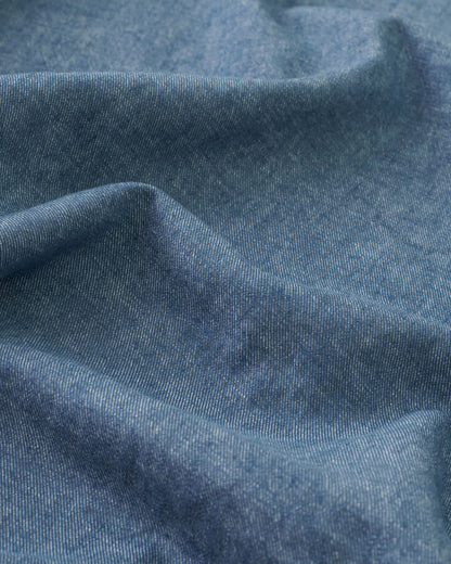 Crew Blue Linen Cotton Denim Twill