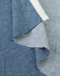 Crew Blue Linen Cotton Denim Twill