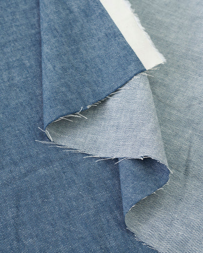 Crew Blue Linen Cotton Denim Twill