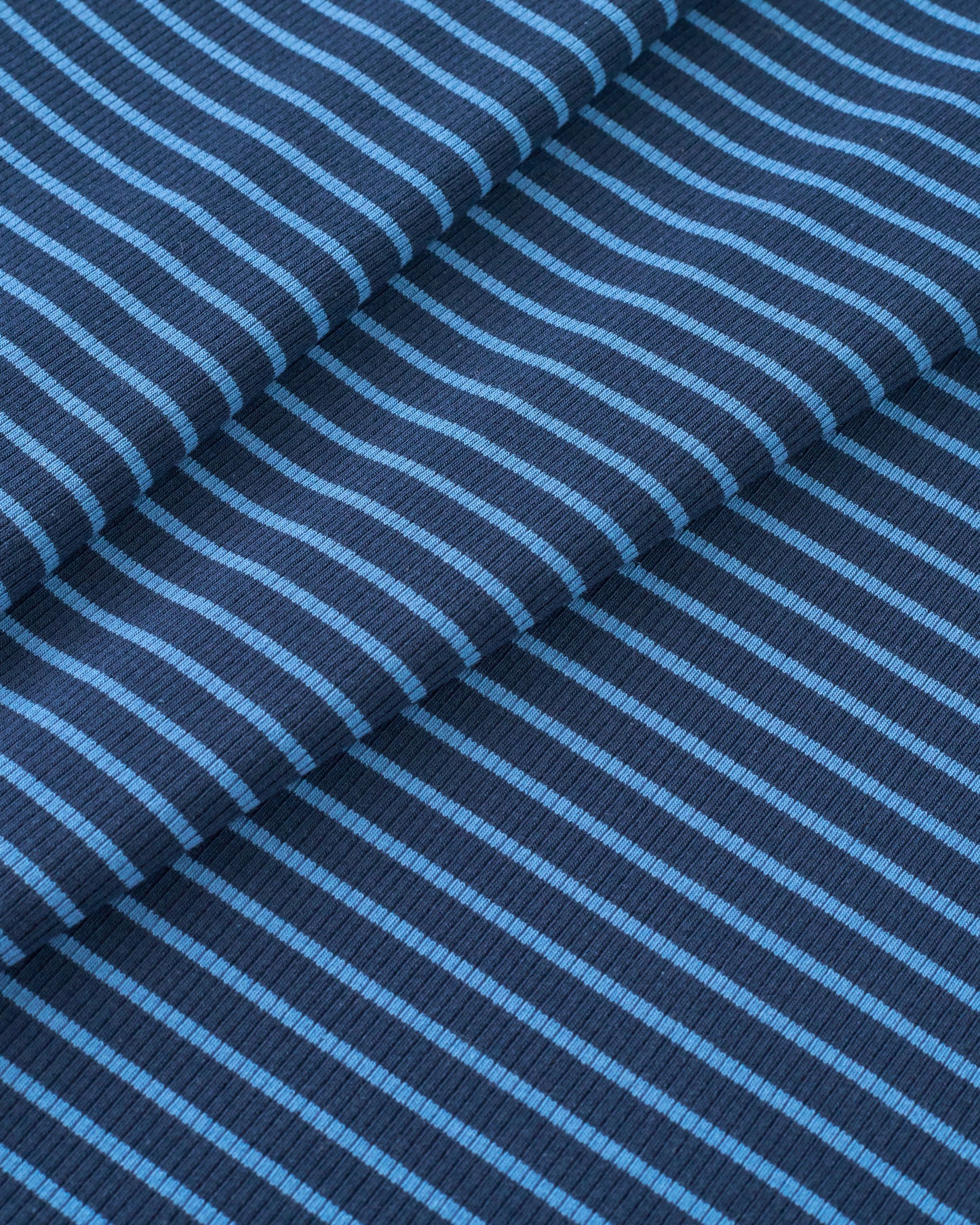 Dark and Light Blue Thin Stripe Rib Knit