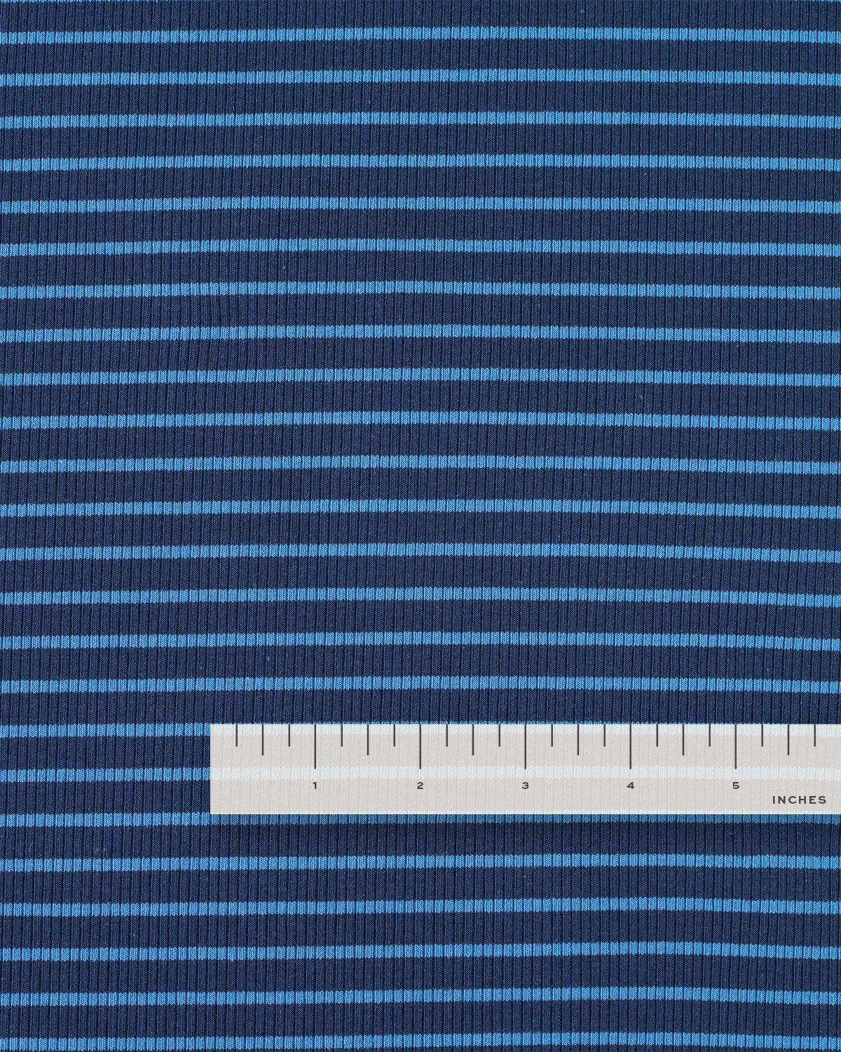 Dark and Light Blue Thin Stripe Rib Knit