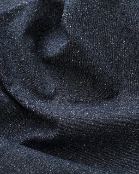 Dark Blue Cotton Neps Fleck Denim