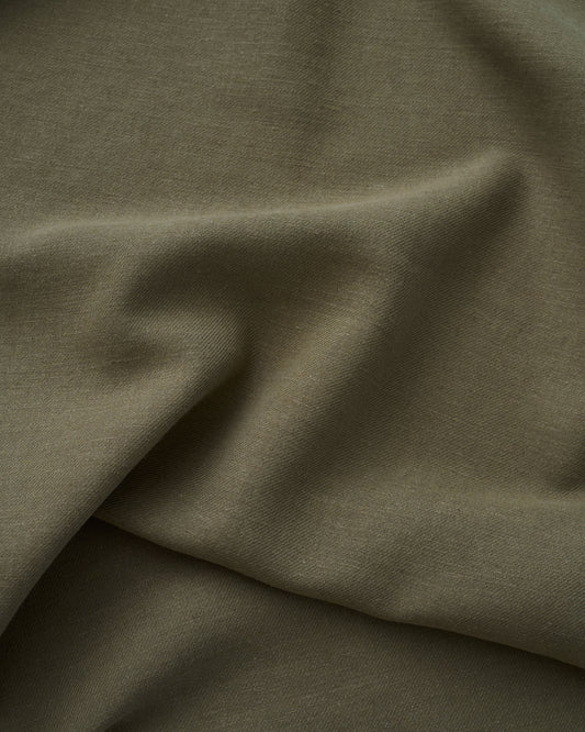 Dried Olive Cotton Linen Twill