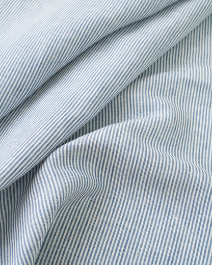 Dusty Blue Railroad Stripe Linen Rayon