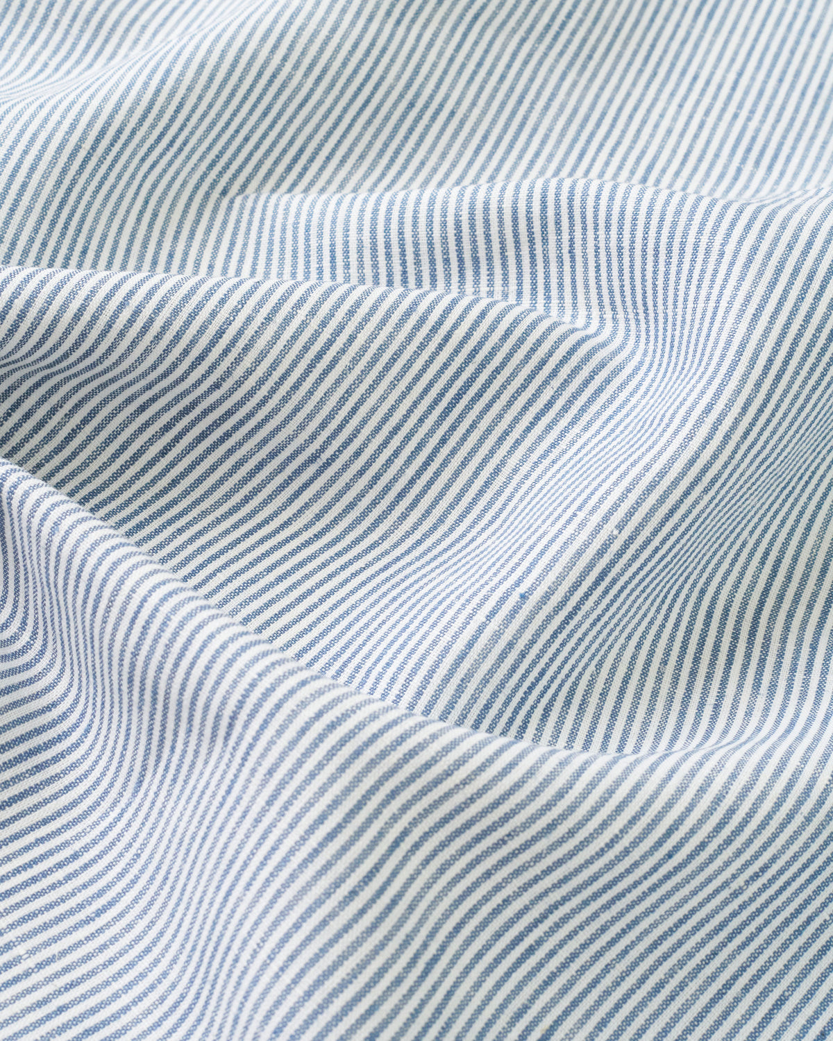 Dusty Blue Railroad Stripe Linen Rayon