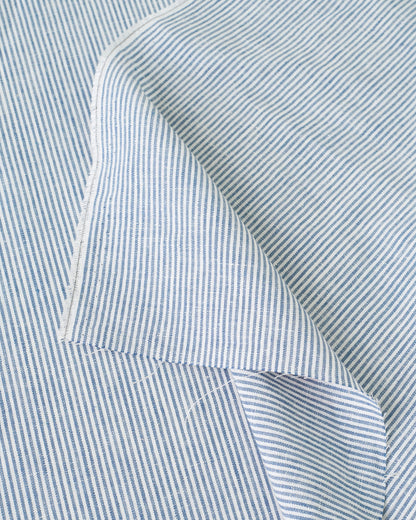 Dusty Blue Railroad Stripe Linen Rayon