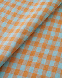 Earl Gray Medium Gingham Washed Linen