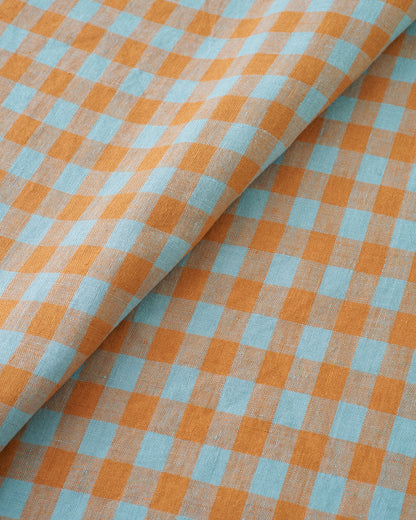 Earl Gray Medium Gingham Washed Linen