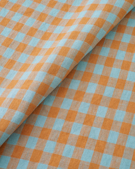Earl Gray Medium Gingham Washed Linen
