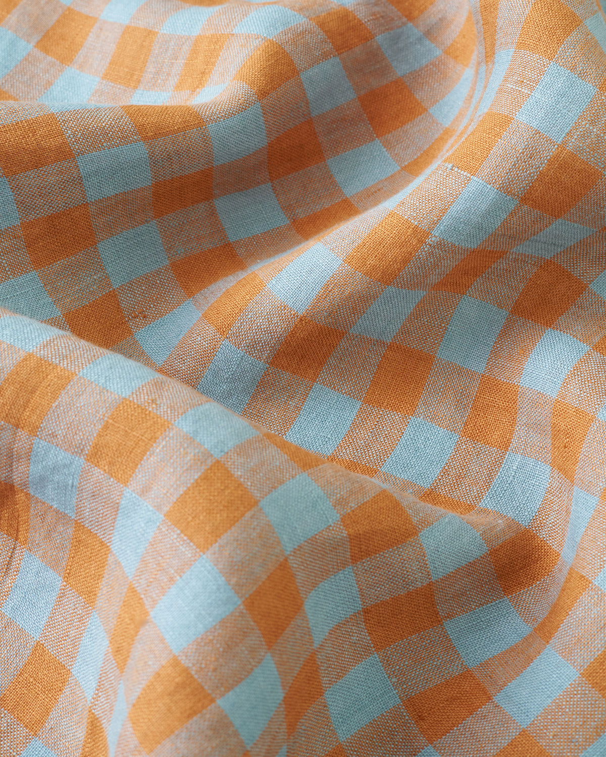 Earl Gray Medium Gingham Washed Linen