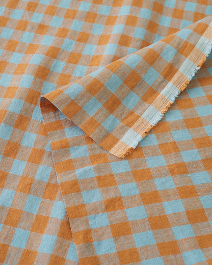 Earl Gray Medium Gingham Washed Linen