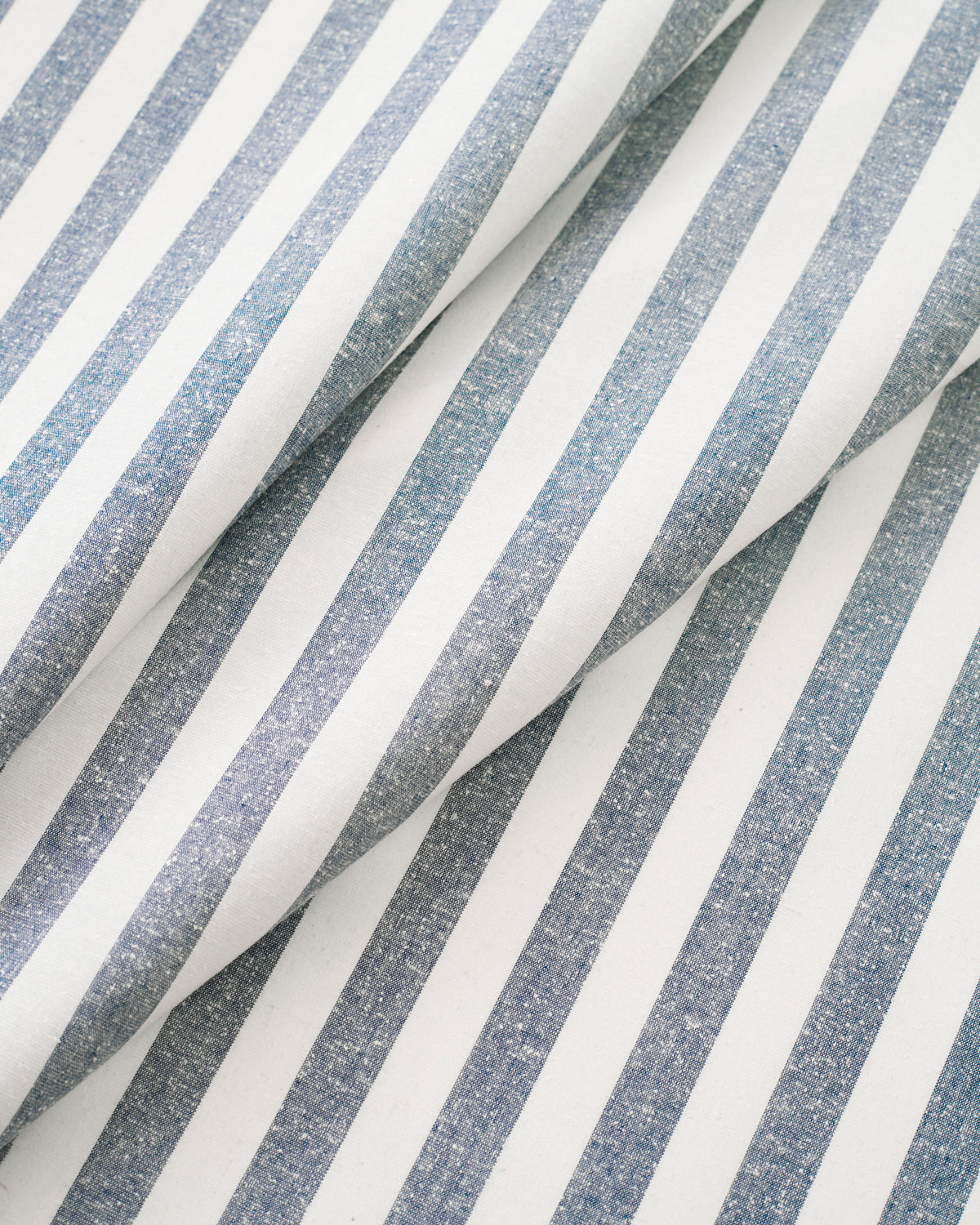 English Blue Stripe Luxury Cotton Silk