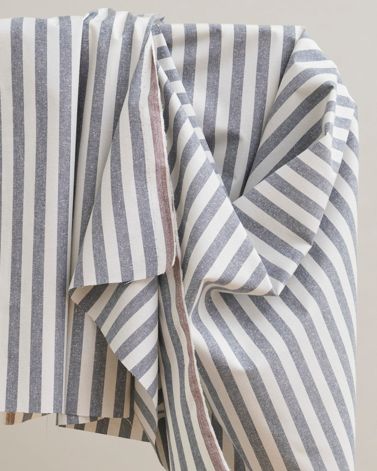 English Blue Stripe Luxury Cotton Silk