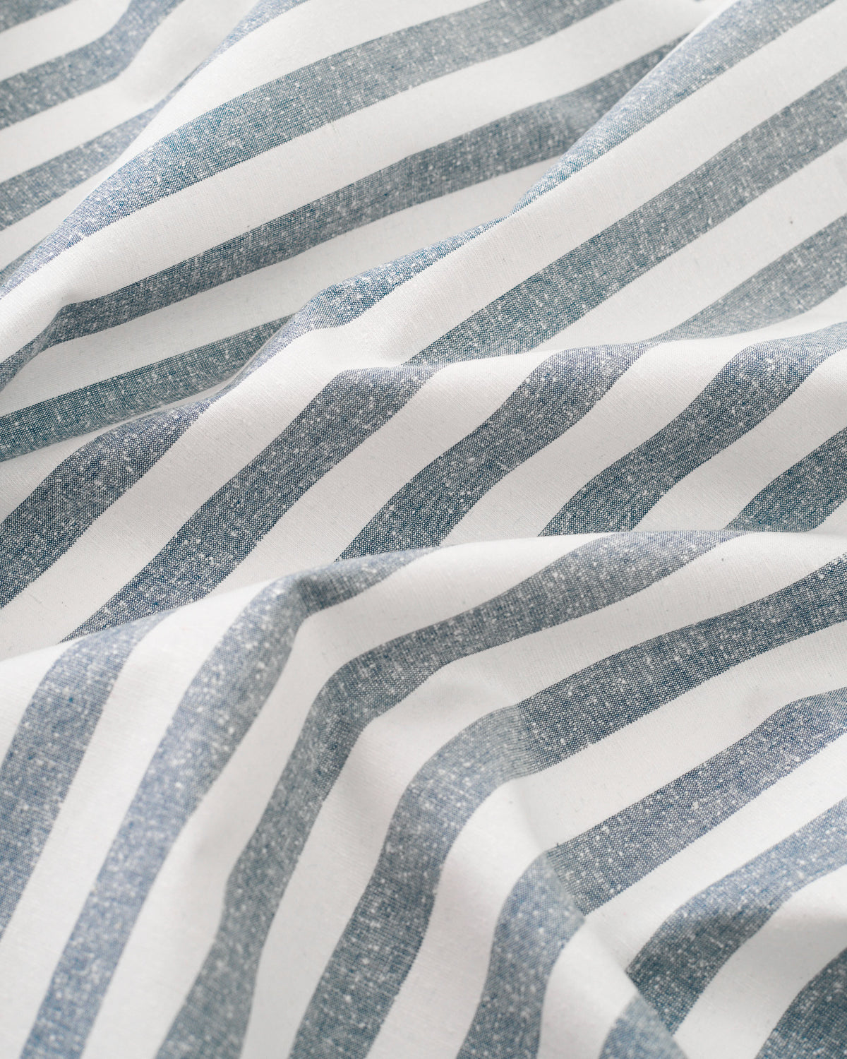 English Blue Stripe Luxury Cotton Silk