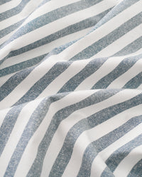 English Blue Stripe Luxury Cotton Silk