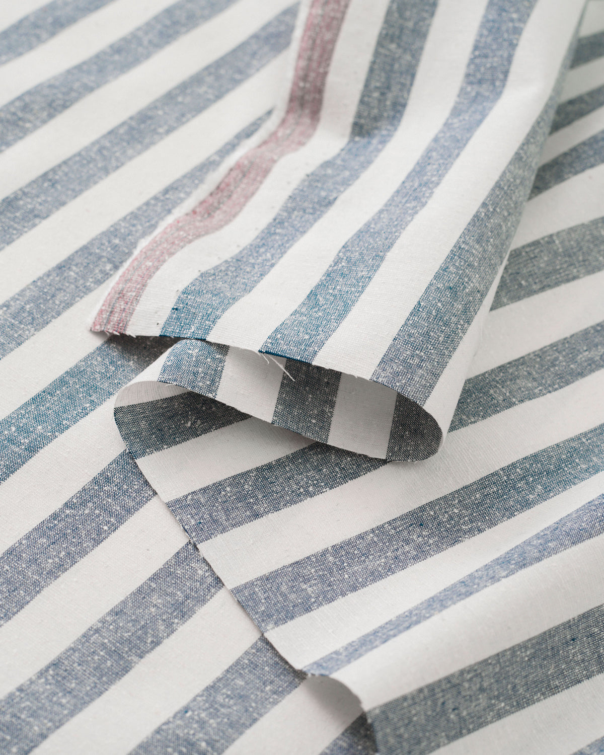 English Blue Stripe Luxury Cotton Silk