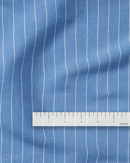 Everyday Blue Wide Pinstripe Cotton Shirting