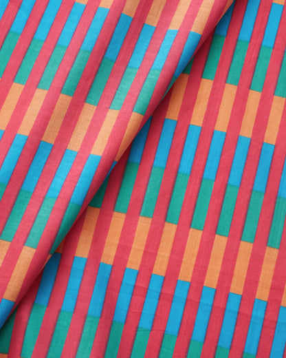 Fruit Loop Multi Stripe Block Print Cotton