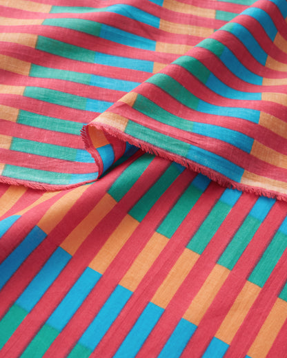 Fruit Loop Multi Stripe Block Print Cotton