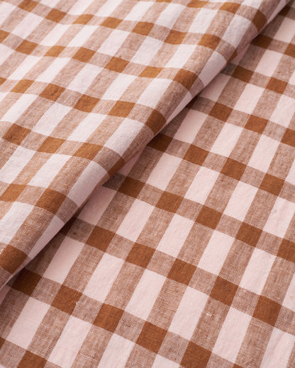Ginger Blush Elongated Gingham Washed Linen