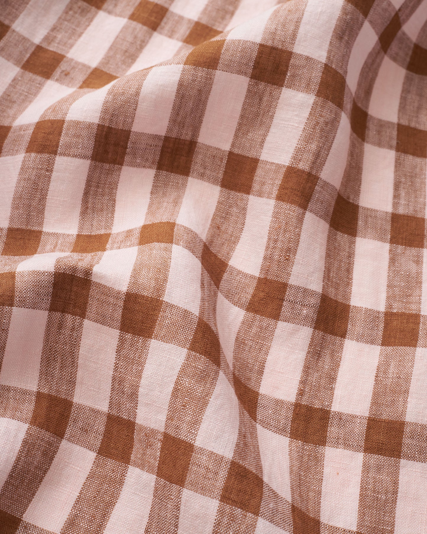 Ginger Blush Elongated Gingham Washed Linen