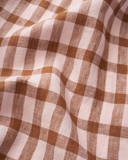 Ginger Blush Elongated Gingham Washed Linen