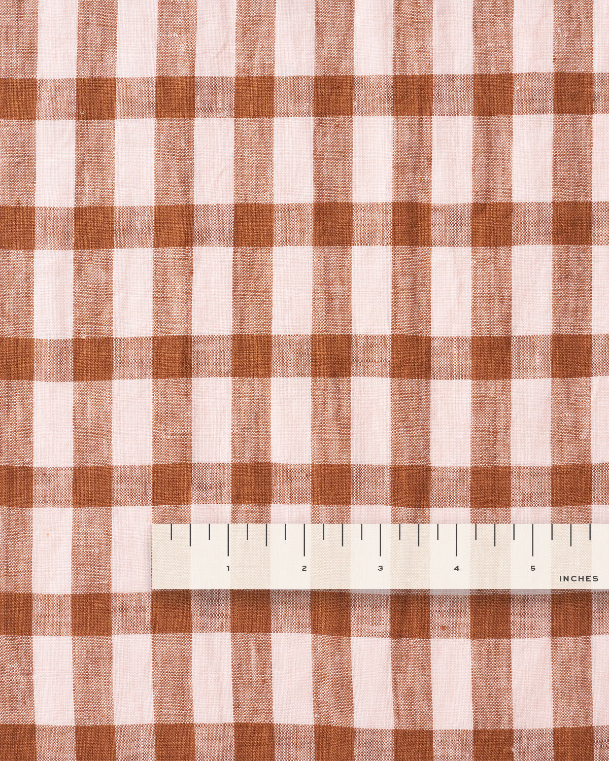 Ginger Blush Elongated Gingham Washed Linen