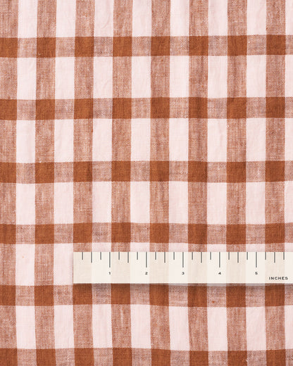 Ginger Blush Elongated Gingham Washed Linen
