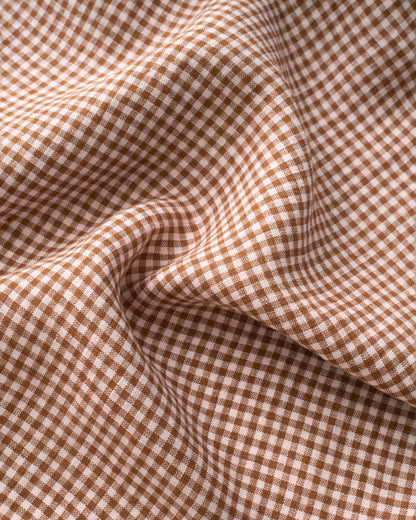 Ginger Blush Micro Gingham Washed Linen
