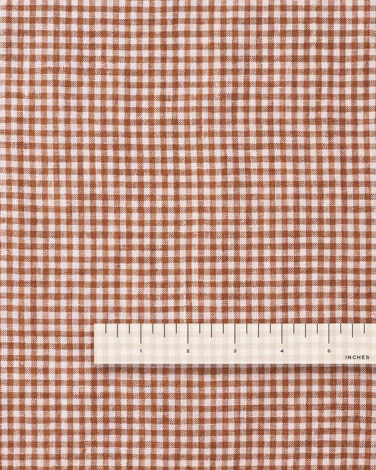Ginger Blush Micro Gingham Washed Linen