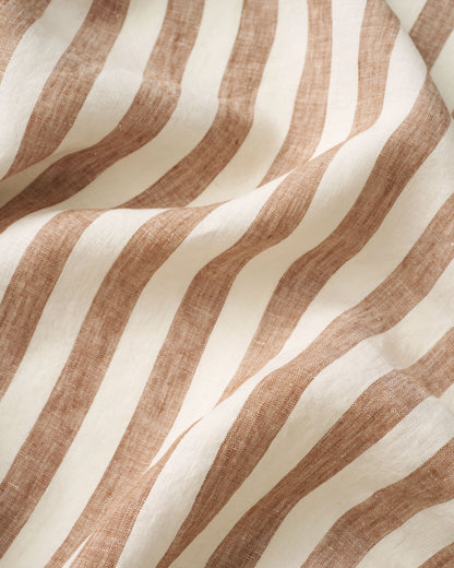 Glazed Ginger Parlor Stripe Washed Linen
