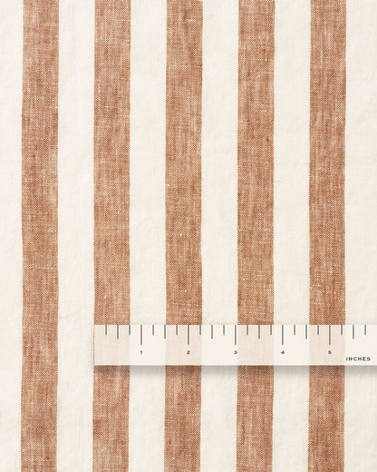 Glazed Ginger Parlor Stripe Washed Linen