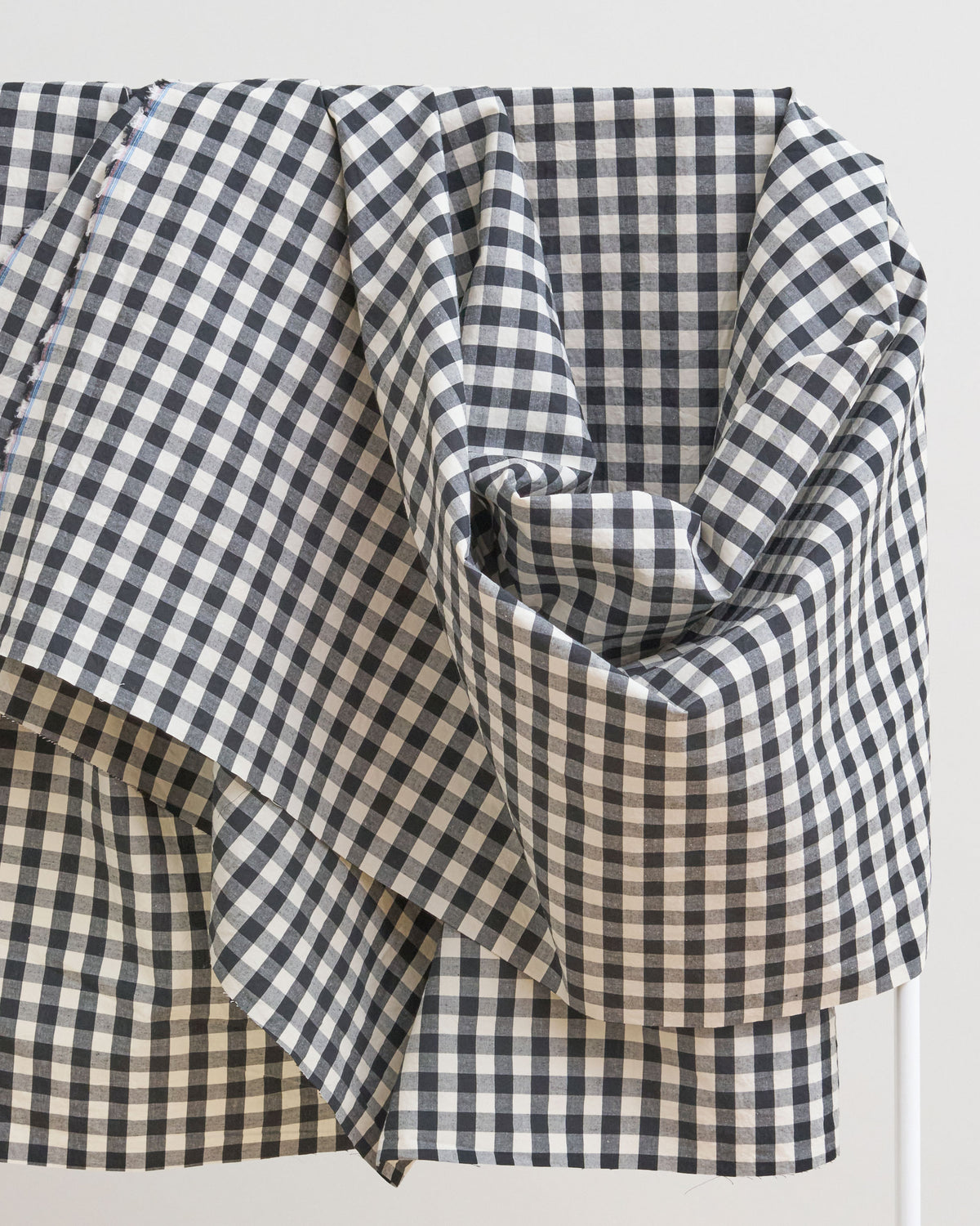 Gingham Cotton Linen Blend - Black