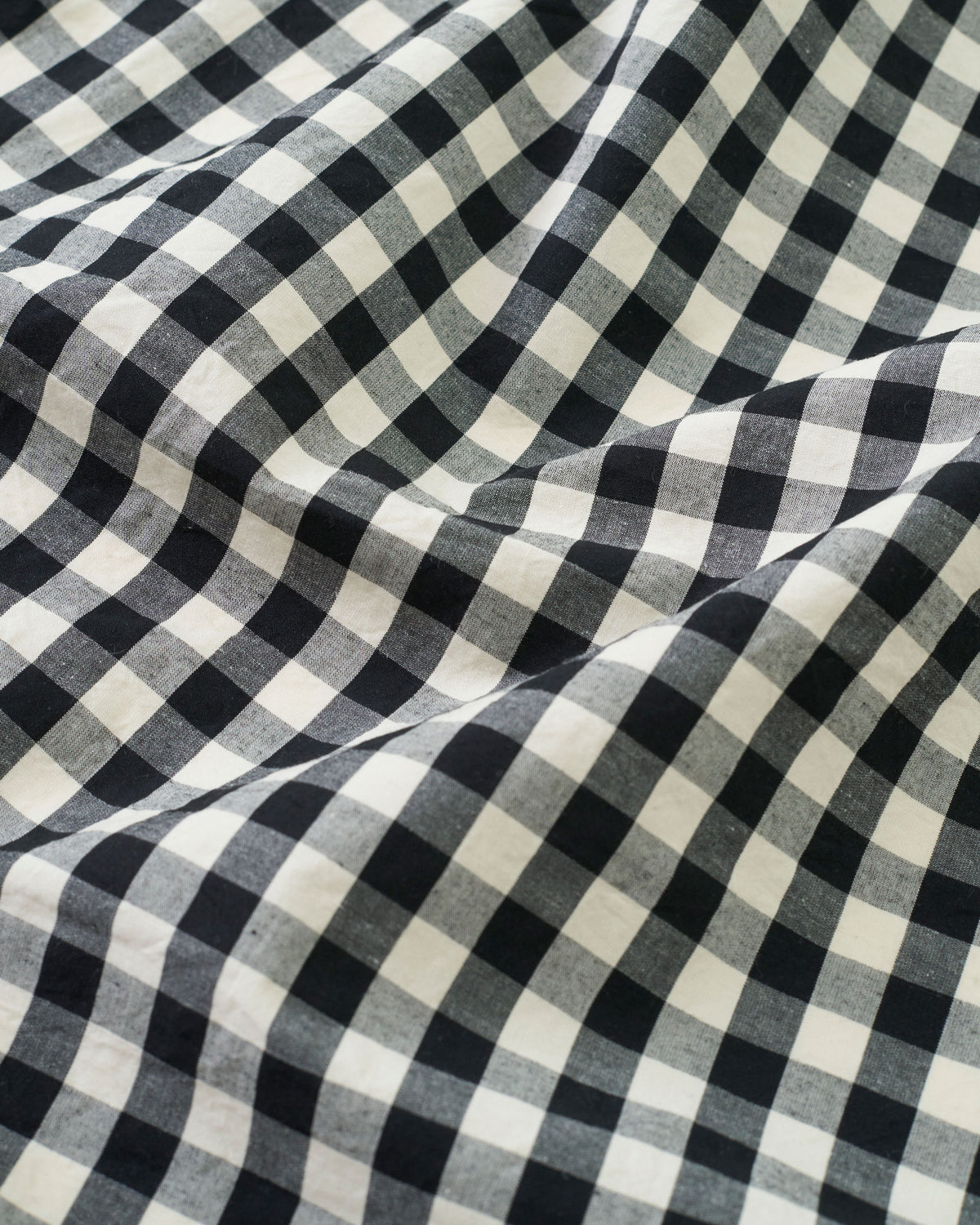 Gingham Cotton Linen Blend - Black