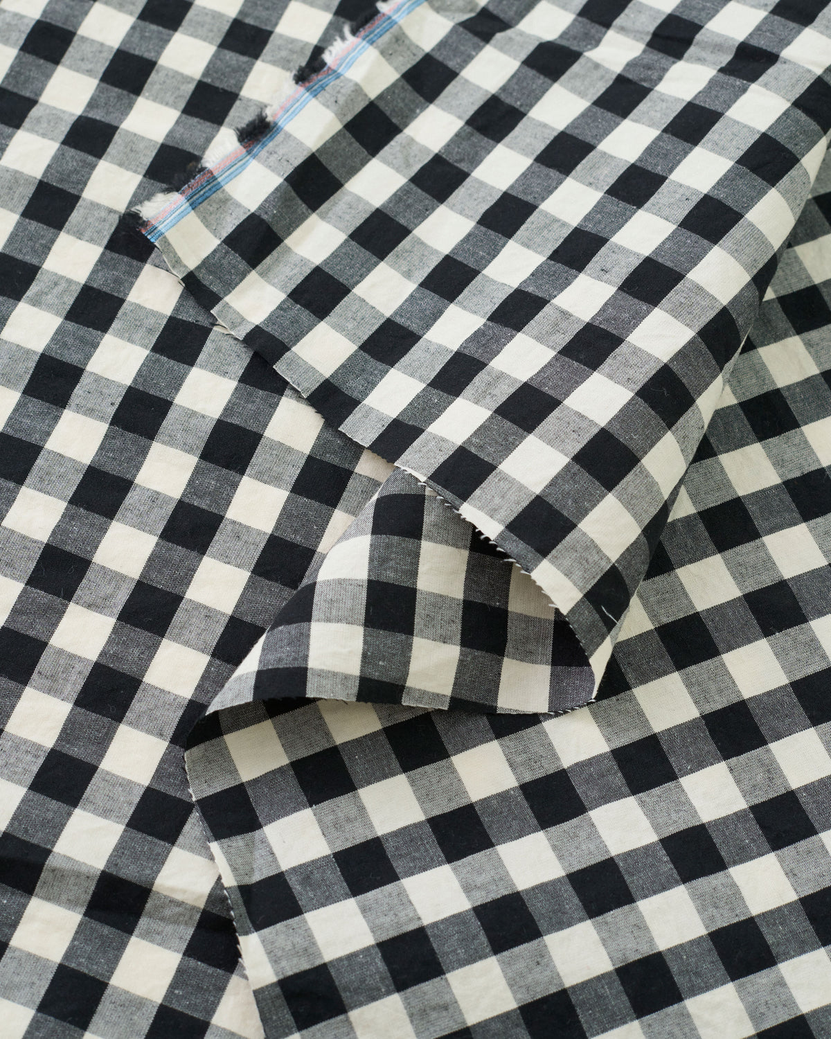 Gingham Cotton Linen Blend - Black