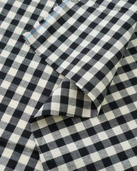 Gingham Cotton Linen Blend - Black