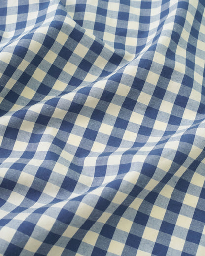 Gingham Cotton Linen Blend - Blue Jay