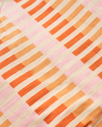 Imperfect Grapefruit Multi Stripe Block Print Cotton