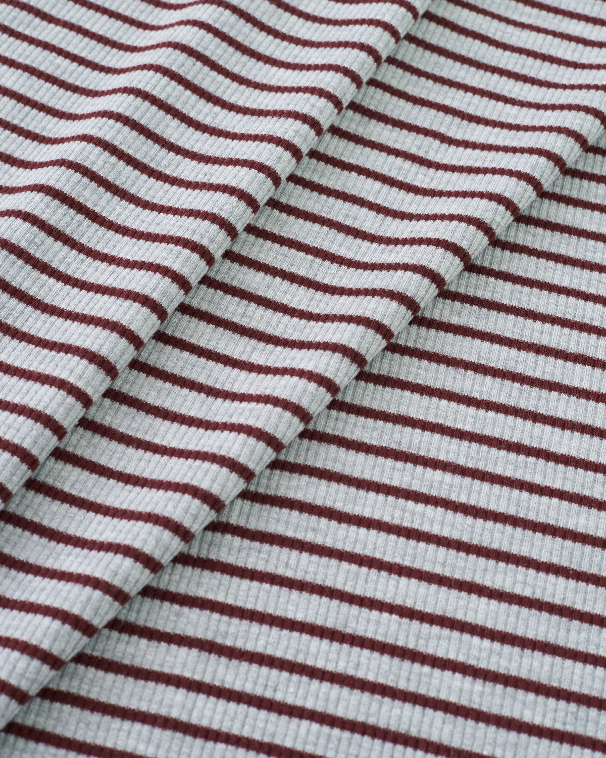 Gray and Mahogany Thin Stripe Rib Knit