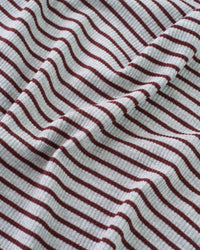 Gray and Mahogany Thin Stripe Rib Knit