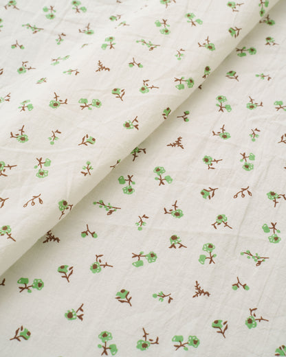 Apple Green Ditsy Floral Petite Blossom Cotton