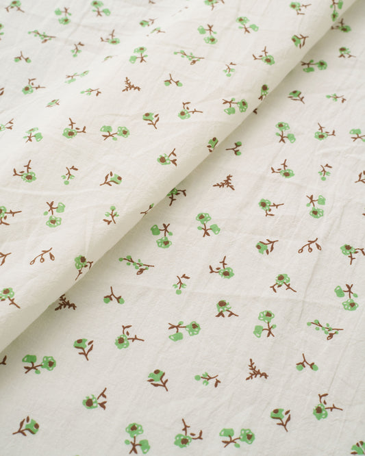 Apple Green Ditsy Floral Petite Blossom Cotton