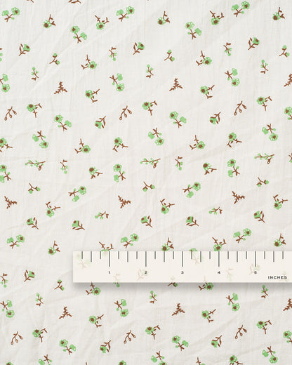 Apple Green Ditsy Floral Petite Blossom Cotton